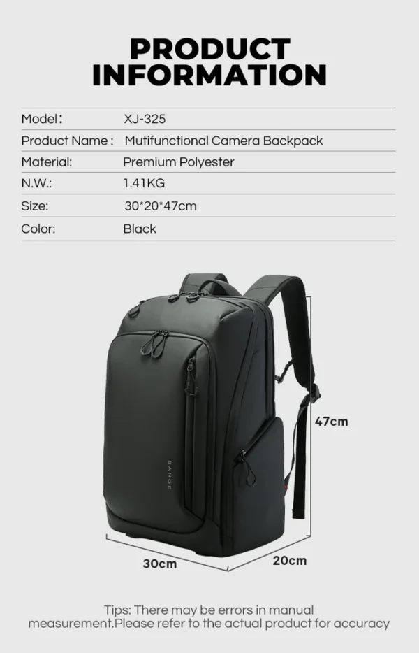 XJ325-_-_16_700x BANGE Professional Photography Bag Backpack Quick Access 15.6" Laptop Waterproof Travel Camera Bag