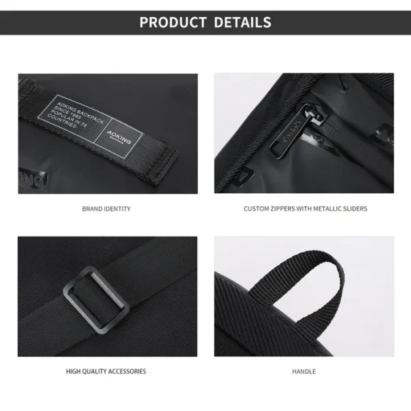 XK3053_7 Aoking Black Fashion Men Waterproof Sling Bag XK3053