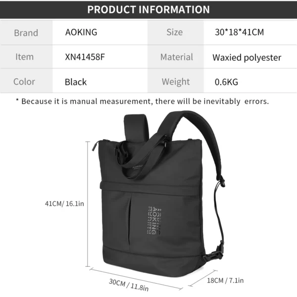 XN41458F_2 Aoking Lightweight Casual Anti-Theft Backpack Laptop Backpack XN41458F