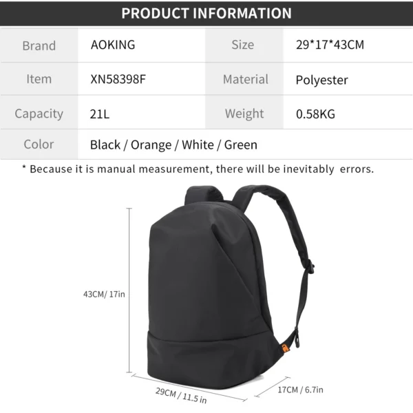 XN58398F_2 Aoking Large Capacity Casual Anti-Theft Backpack Laptop Backpack XN58398F