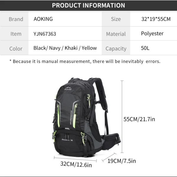 YJN67363_3 Aoking Backpack Large Capacity Casual Backpack Waterpoor Outdoor Bag YJN67363